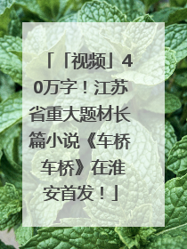 「视频」40万字！江苏省重大题材长篇小说《车桥 车桥》在淮安首发！