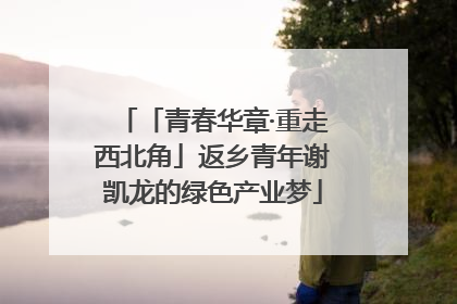 「青春华章·重走西北角」返乡青年谢凯龙的绿色产业梦