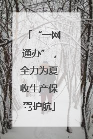 “一网通办”，全力为夏收生产保驾护航