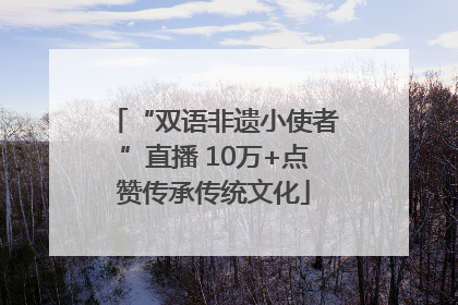 “双语非遗小使者”直播 10万+点赞传承传统文化