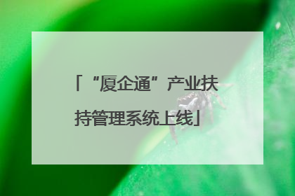 “厦企通”产业扶持管理系统上线