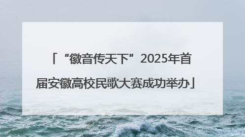 “徽音传天下”2025年首届安徽高校民歌大赛成功举办