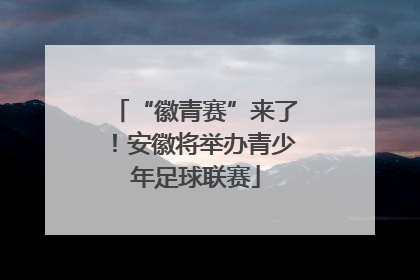 “徽青赛”来了！安徽将举办青少年足球联赛