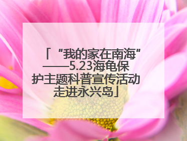 “我的家在南海”——5.23海龟保护主题科普宣传活动走进永兴岛