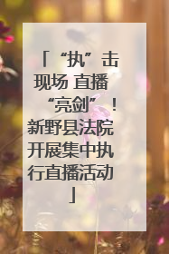 “执”击现场 直播“亮剑”！新野县法院开展集中执行直播活动