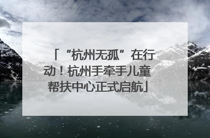 “杭州无孤”在行动！杭州手牵手儿童帮扶中心正式启航