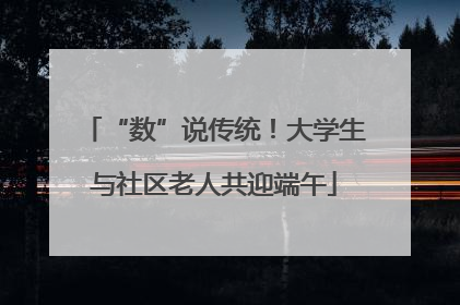 “数”说传统！大学生与社区老人共迎端午