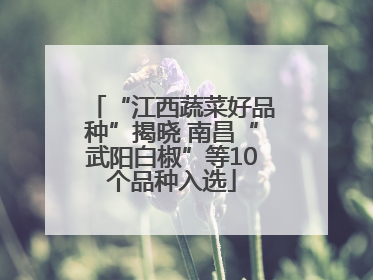 “江西蔬菜好品种”揭晓 南昌“武阳白椒”等10个品种入选