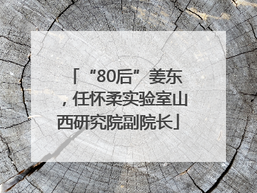 “80后”姜东，任怀柔实验室山西研究院副院长