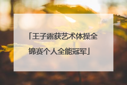 王子露获艺术体操全锦赛个人全能冠军