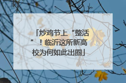 炒鸡节上“整活”！临沂这所新高校为何如此出圈