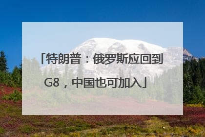 特朗普：俄罗斯应回到G8，中国也可加入