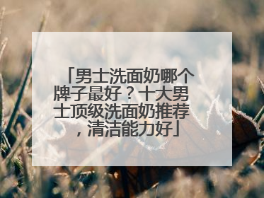 男士洗面奶哪个牌子最好？十大男士顶级洗面奶推荐，清洁能力好