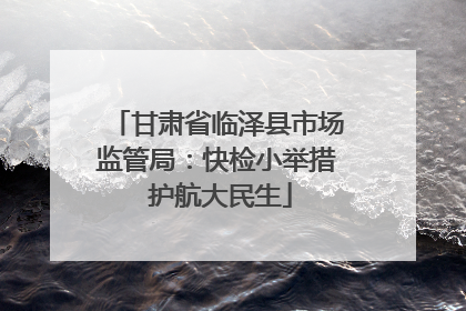 甘肃省临泽县市场监管局：快检小举措 护航大民生