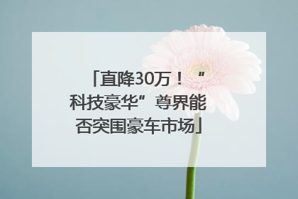 直降30万！“科技豪华”尊界能否突围豪车市场