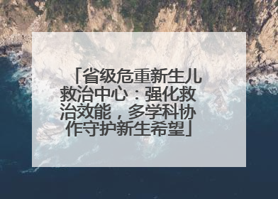 省级危重新生儿救治中心：强化救治效能，多学科协作守护新生希望