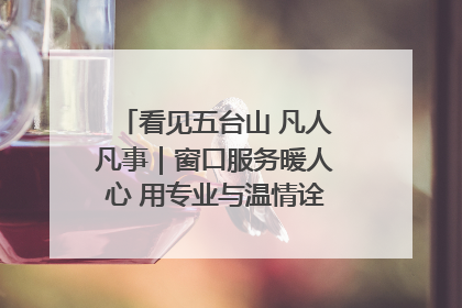 看见五台山 凡人凡事｜窗口服务暖人心 用专业与温情诠释责任担当