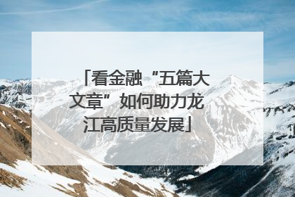 看金融“五篇大文章”如何助力龙江高质量发展