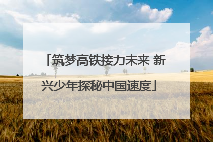 筑梦高铁接力未来 新兴少年探秘中国速度