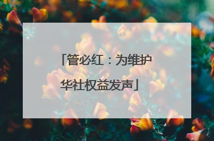 管必红：为维护华社权益发声
