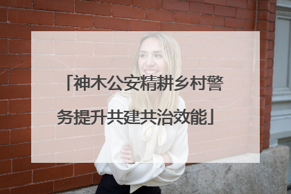 神木公安精耕乡村警务提升共建共治效能