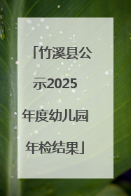 竹溪县公示2025年度幼儿园年检结果