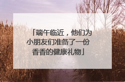 端午临近，他们为小朋友们准备了一份香香的健康礼物