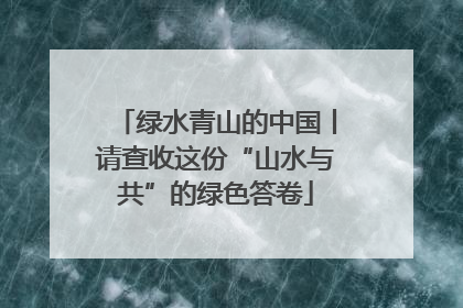 绿水青山的中国丨请查收这份“山水与共”的绿色答卷