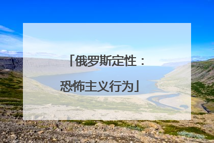 俄罗斯定性：恐怖主义行为