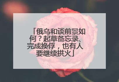 俄乌和谈前景如何？起草备忘录、完成换俘，也有人要继续拱火