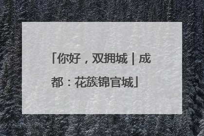 你好，双拥城｜成都：花簇锦官城