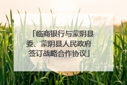 临商银行与蒙阴县委、蒙阴县人民政府签订战略合作协议