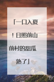 一口入夏！日照前山前村的甜瓜熟了