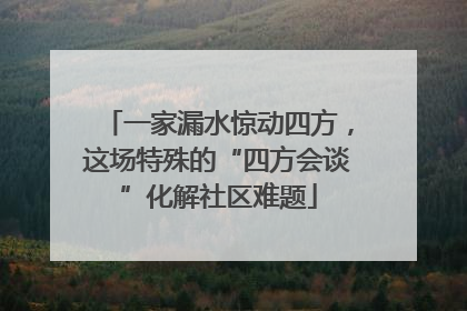 一家漏水惊动四方，这场特殊的“四方会谈”化解社区难题