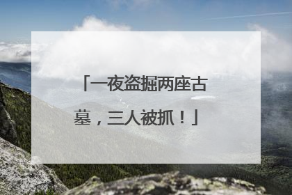 一夜盗掘两座古墓，三人被抓！