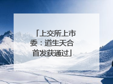 上交所上市委：道生天合首发获通过