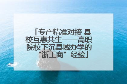 专产精准对接 县校互惠共生——高职院校下沉县域办学的“浙工商”经验