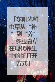 东阳光鲜虫草从“补”到“养”，冬虫夏草在现代养生中的新打开方式