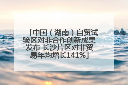 中国（湖南）自贸试验区对非合作创新成果发布 长沙片区对非贸易年均增长141%