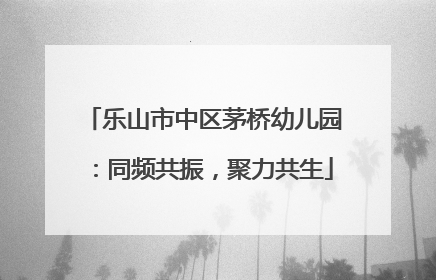 乐山市中区茅桥幼儿园：同频共振，聚力共生