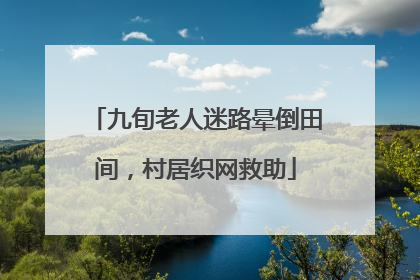 九旬老人迷路晕倒田间，村居织网救助