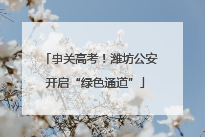 事关高考！潍坊公安开启“绿色通道”