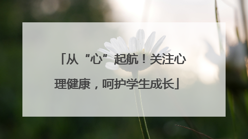 从“心”起航！关注心理健康，呵护学生成长