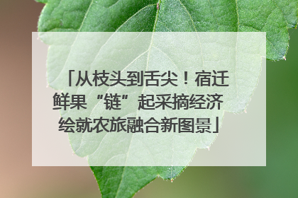 从枝头到舌尖！宿迁鲜果“链”起采摘经济绘就农旅融合新图景