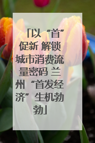 以“首”促新 解锁城市消费流量密码 兰州“首发经济”生机勃勃