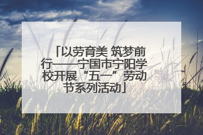 以劳育美 筑梦前行——宁国市宁阳学校开展“五一”劳动节系列活动