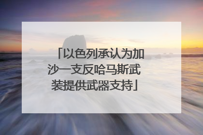 以色列承认为加沙一支反哈马斯武装提供武器支持