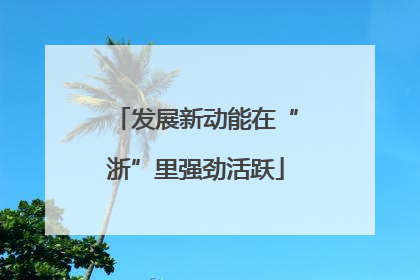 发展新动能在“浙”里强劲活跃