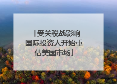 受关税战影响 国际投资人开始重估美国市场