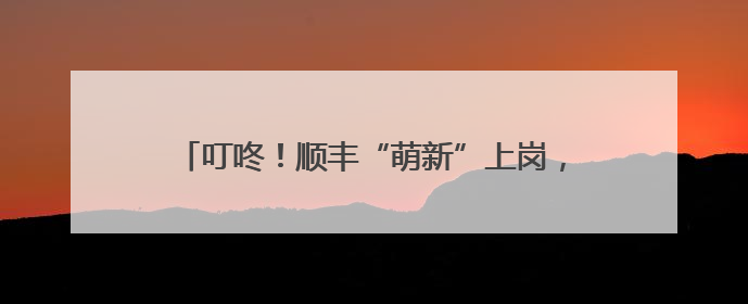 叮咚！顺丰“萌新”上岗，您的快递正由无人车配送！